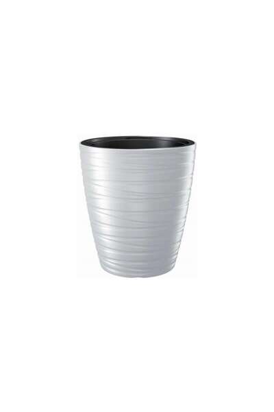 Prosperplast Decorative flower pot, round, white, 29.632.9 cm, Maze