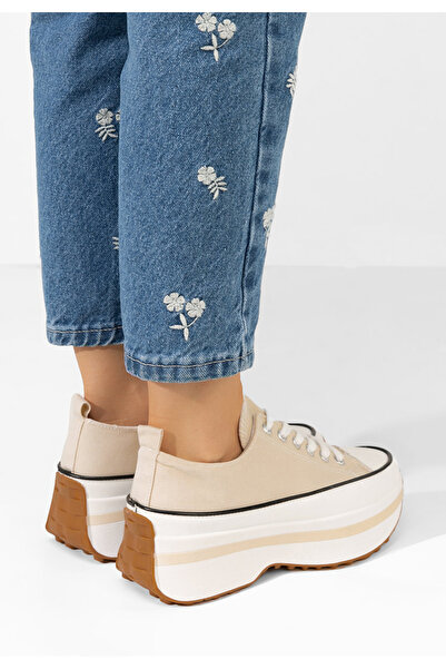 B T Shoes Béžové tenisky na platformě Cathleen