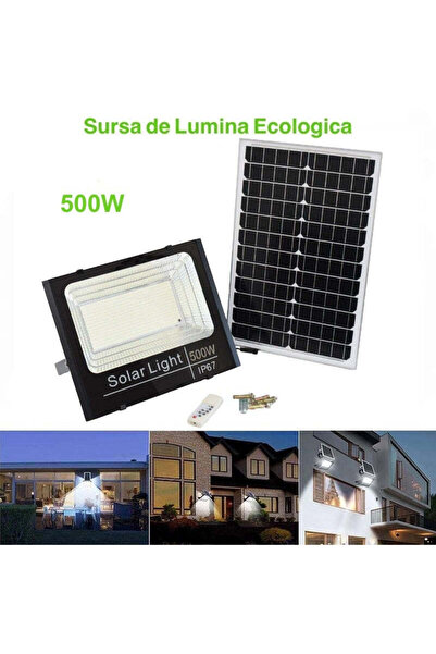 VTM 500W Floodlight with Solar Panel and Remote Control - Efficient Lighting