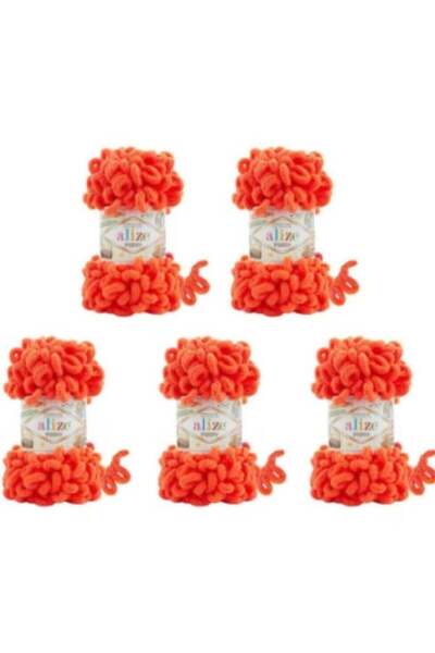 Alize بطانية صوف من البوليستر الدقيق من Puffy Yarn، 5 قطع