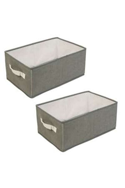 Mercaton Set 2 Pliabile Storage Boxes with Rigid Sidewalls, Max. 4 kg, 39 x 24 x 17 cm