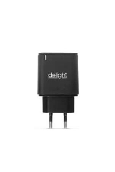 DELIGHT USB + Type-C PD20W Power Adapter with Fast Charging - Black