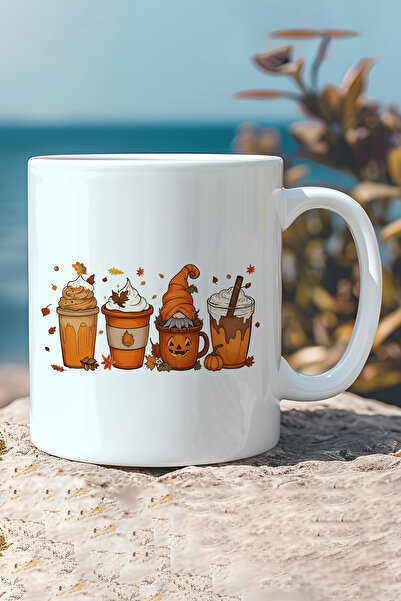 giftkonsept أكواب هدايا مطبوعة رقم 6 من مجموعة أكواب القهوة ذات الطابع الخريفي