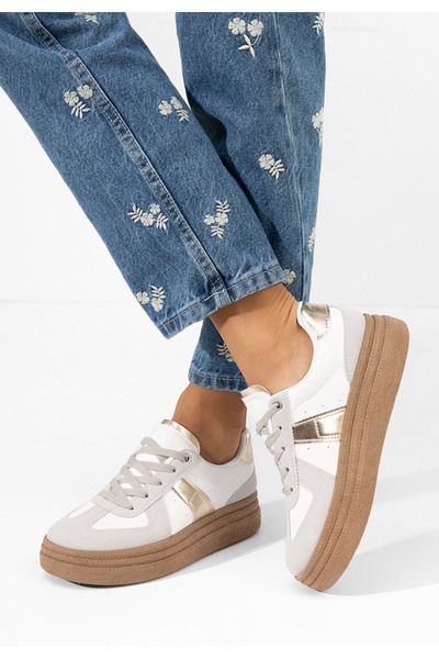 B T Shoes Teniși de damă Celestine albi