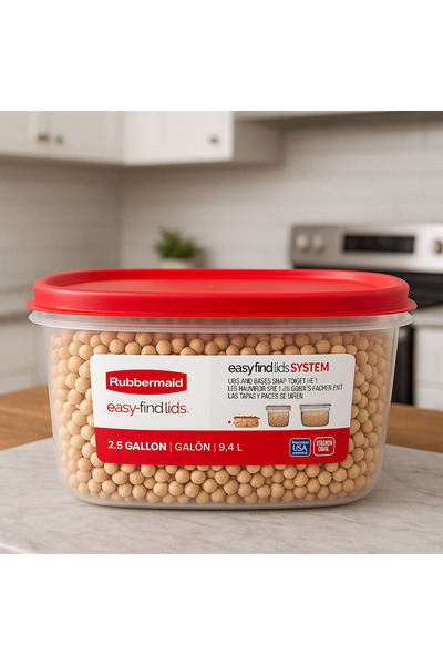 RUBBERMAID (9.4 L) Large Storage Container – Bpa Free, Red Lid