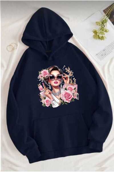 tkn your style Unisex moderna majica sa kapuljačom sa cvetnim printom Oversiz...