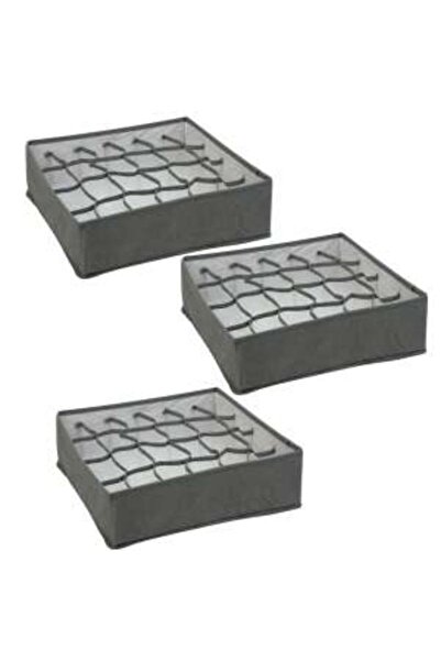 Mercaton Set 3 Pliable Storage Boxes with 24 Pockets