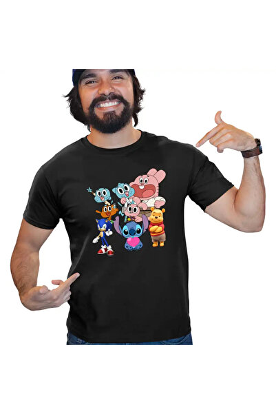 OEM Tricou Barbati Gumball Stitch Sonic Winnie