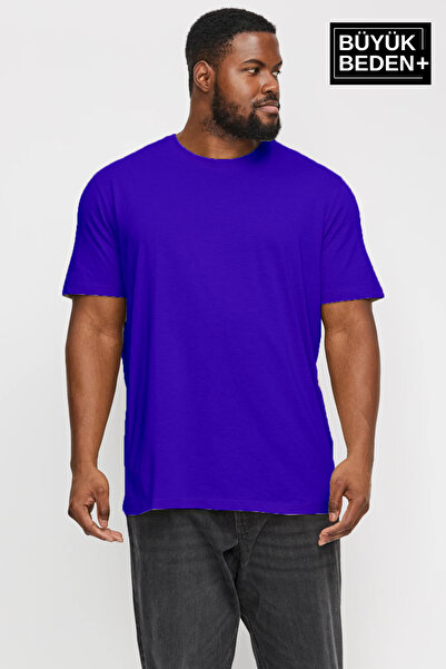 Superlife تي شيرت رجالي بمقاس كبير وياقة دائرية SPRBTS10