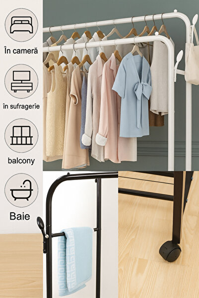 Brivoo® Hanging metal clothes rack, Brivoo, 150x110 cm, with shelf for shoes and boots