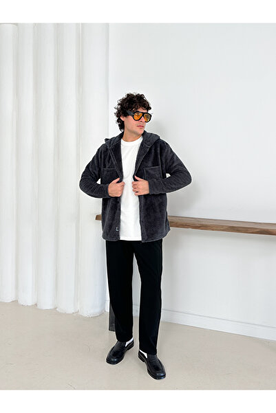 OTAKU Unisex Smoked Plush Fleece Cardigan