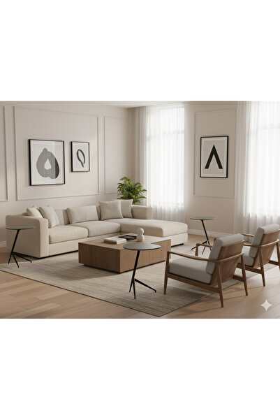private house Modern side table with innovative design in light brown