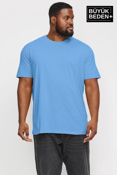 Superlife تي شيرت رجالي بمقاس كبير وياقة دائرية SPRBTS10