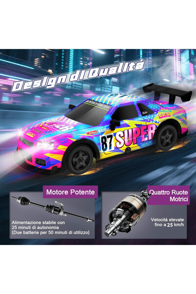 hediyecik Uzaktan Kumandalı Drift Arabası 4 Çeker Işıklı Full Fonksiyon RC Drift Arabası