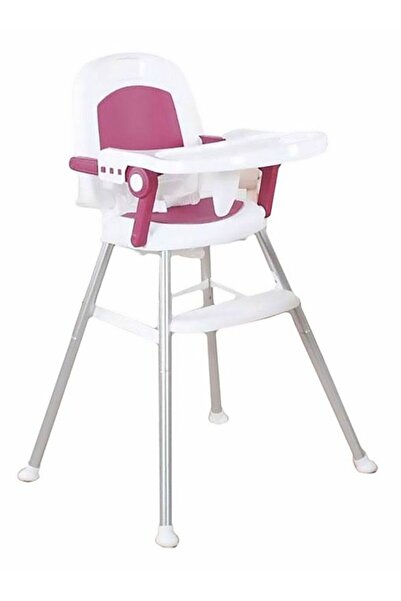AGD Foldable Adjustable Baby High Chair with Reinforced Seat Belt, Footrest & Removable Tray - Red