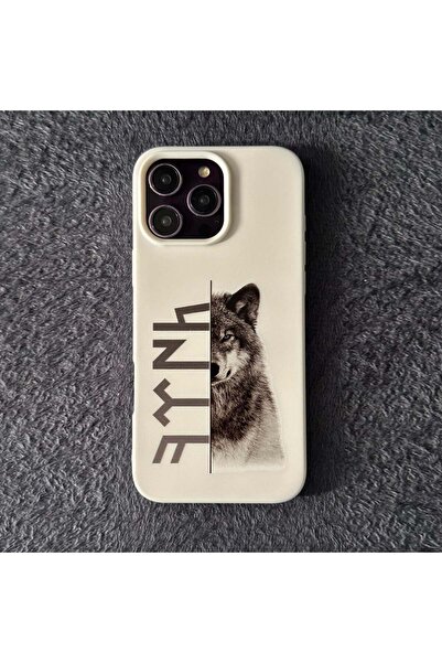 DEMİNA حافظة إطلاق متوافقة مع آيفون 11 برو مع نقش على شكل ذئب وطباعة بارزة وب...