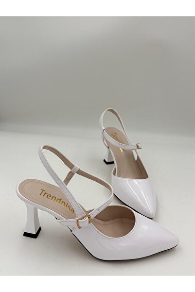 adelix Women's Heeled Strappy Stiletto Shoes White