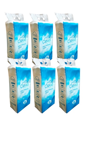 CLOUD 6 عبوات من مناديل معلقة على الحائط مكونة من 4 طبقات تحتوي كل عبوة على 1200 منديل