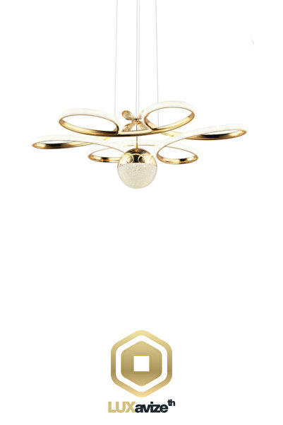 lüx aydınlatma Yonca Modern Gold Avize Yatak Odası - Hol - Salon