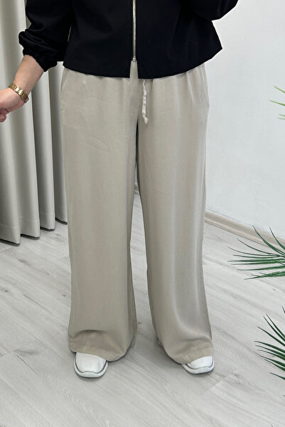 T Moda Store Yeni Sezon Premium Kumaş Yumuşak Dokulu Dökümlü Bol Paça Kadın Pantolon