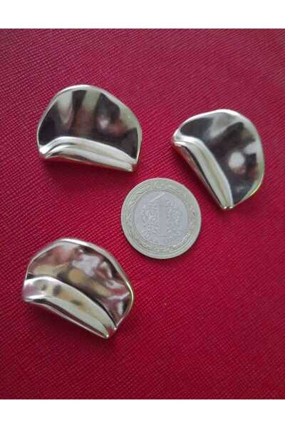 beyna aksesuar Special Design Large Size Gold Plated Metal Button 3.5 cm 1 Pack 3 Pieces