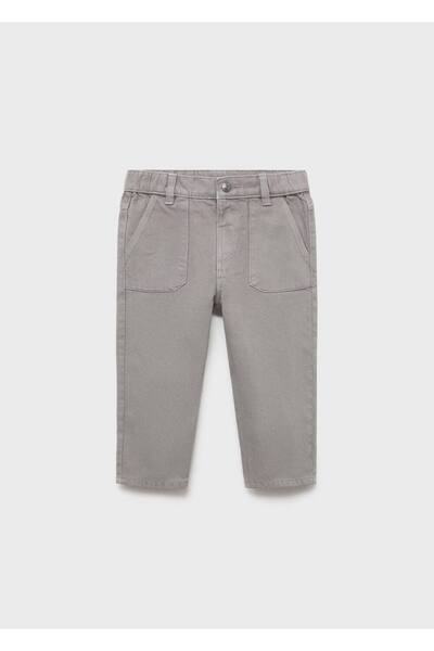 MANGO Baby Düz kesimli pamuklu jean pantolon