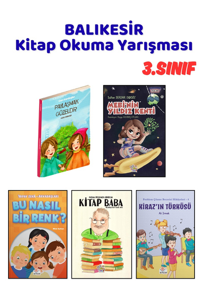 Yağmur Çocuk BALIKESİR Kitap Okuma Yarışması 3.Sınıf Kitapları, 5 Kitap Set, ...