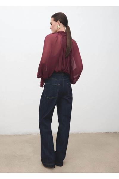 MANGO Woman Düz paça jean patı