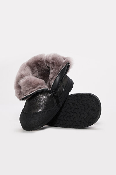 Ayakkabıhane İçi Kürklü Dışı Hakiki Deri Çelik Unisex Çocuk Bot AH08157112412818