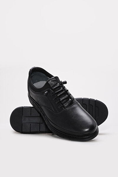 Ayakkabıhane Inside and Outside Genuine Leather Men's Black Casual Daily Shoes Ah081611312208