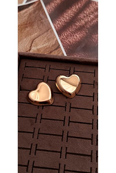 KAD COLLECTION Gold heart earrings