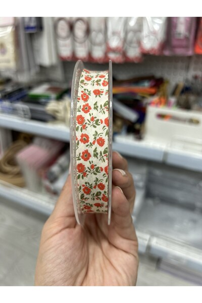 goblenkanaviçe Cotton Ribbon Daisy Pattern 18mm 5 Meters