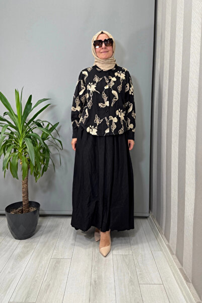 Ghisa Embroidered Skirt Suit Black 26Kgstkm1864