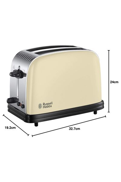 RUSSELL HOBBS 23334-56/RH Colour Plus 2 Dilim Ekmek Kızartma Makinesi - Krem