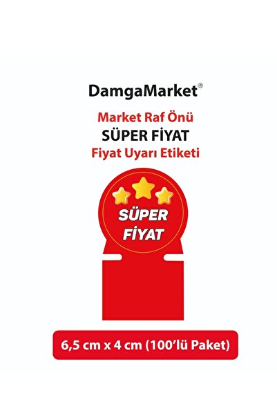 DamgaMarket Market Raf Önü SÜPER FİYAT Fiyat Uyarı Etiketi – Dikey Model – 6,...