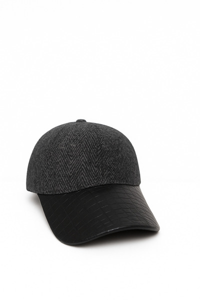 Butik Antrasit Unisex Keçe Kumaş Şapka – Soğuk Havalara Uygun Şık Tasarım (arkadan ayarlanabilir)