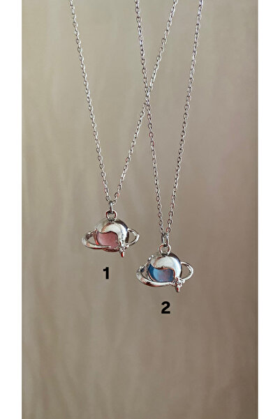 Petek Collection قلادة جالاكسي من حجر الأوبال الفولاذي (لون فضي)، هدية رأس ال...