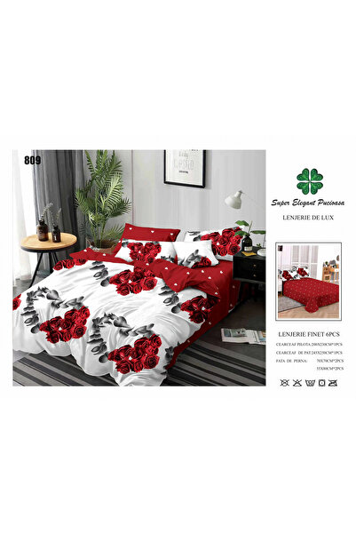 FIONNA.RO Finet Bed Linen 6 Pieces - Floral Hearts