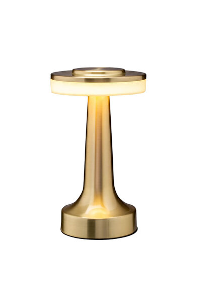 ETRONIK Gold Cylindrical LED Night Lamp Desk & Table Lamp for Bedroom Living Room with 3-Color Touch Control