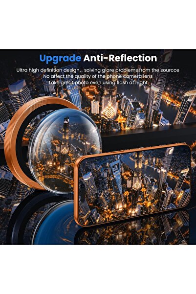 m.tk moveteck İphone 17 Pro & 17 Pro Max Uyumlu Kamera Koruma Lens Koruyucu Temperli Cam Uygulama Aparatlı