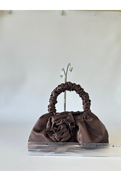 posst bag Кафява сатенена вечерна чанта