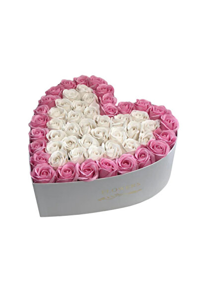 velve Ανθοσυνθεση Heart Passion σε σχήμα καρδιάς, κουτί με 51 σαπουνένια τρια...