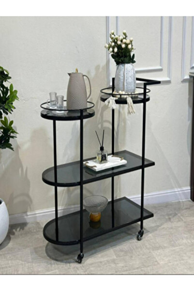 Generic Metal and glass serving trolley - 80x30x90 cm