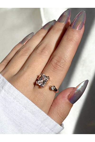 Eylülün Takısı Women's Gold Color Design Single Stone Ring
