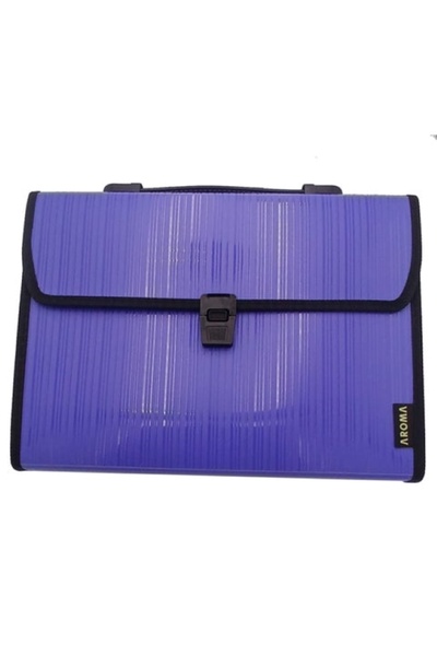 Aroma Expandable File Folder - A4 Document File Folder for Office and School with Handle - blue