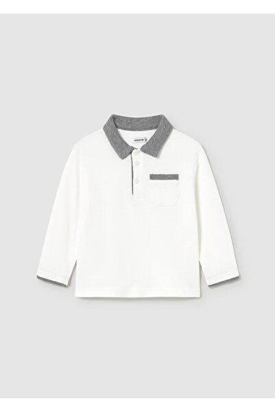 MAYORAL Erkek Bebek Yakalı Sweatshirt Beyaz