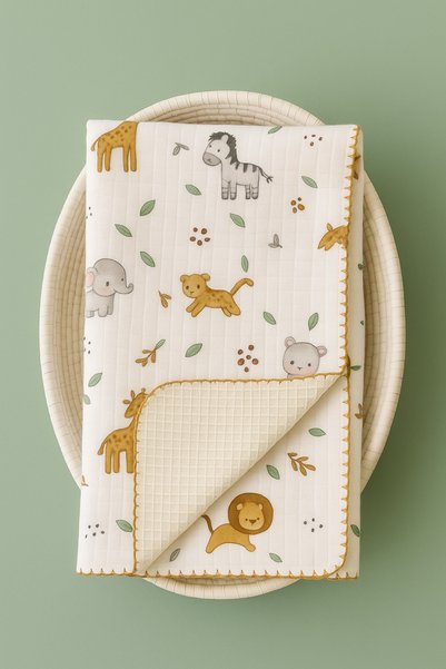 Panfilia 100% Cotton Double Layer Muslin Baby Blanket Cover Pique
