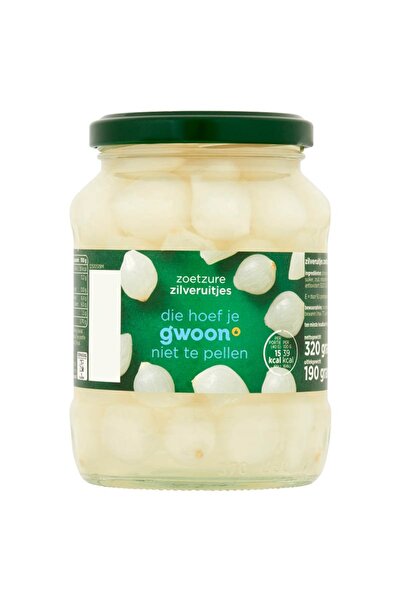 G’woon G'woon sweet and sour pickled silver onion 320g