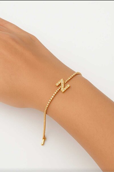 ÖZÜM TAKI Women's Steel Letter Z Water Way Bracelet Gold