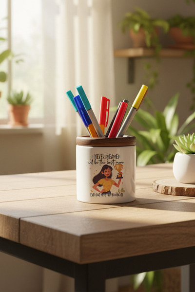 giftkonsept Suport pentru stilou din ceramică cu imprimare I Only Love Kirche...